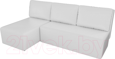 Диван угловой Лига Диванов Поло левый (экокожа белый)