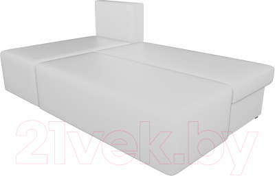 Диван угловой Лига Диванов Поло левый (экокожа белый)