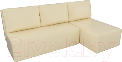 Диван угловой Лига Диванов Поло правый (экокожа бежевый)