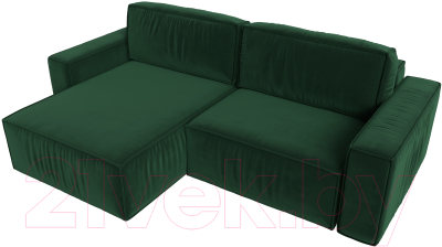 Диван угловой Лига Диванов Прага классик левый (велюр зеленый)