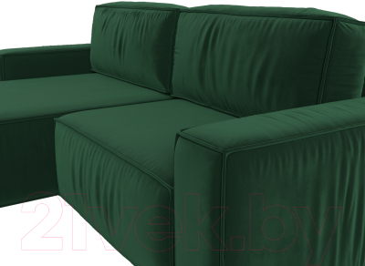 Диван угловой Лига Диванов Прага классик левый (велюр зеленый)