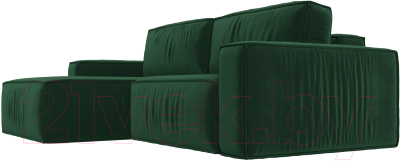 Диван угловой Лига Диванов Прага классик левый (велюр зеленый)