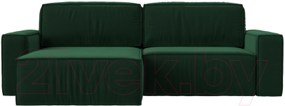 Диван угловой Лига Диванов Прага классик левый (велюр зеленый)