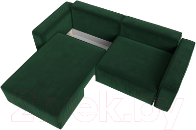 Диван угловой Лига Диванов Прага классик левый (велюр зеленый)
