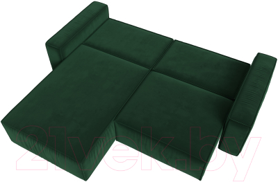 Диван угловой Лига Диванов Прага классик левый (велюр зеленый)
