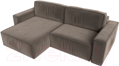 Диван угловой Лига Диванов Прага классик левый (велюр коричневый)