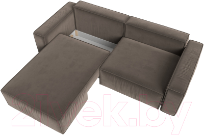 Диван угловой Лига Диванов Прага классик левый (велюр коричневый)