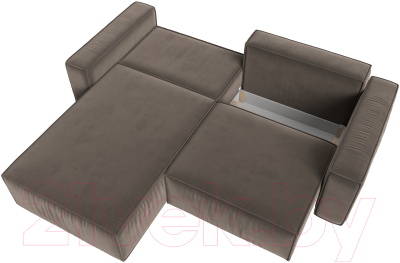Диван угловой Лига Диванов Прага классик левый (велюр коричневый)