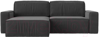 Диван угловой Лига Диванов Прага классик левый (велюр серый)