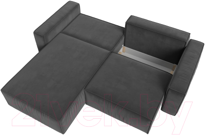 Диван угловой Лига Диванов Прага классик левый (велюр серый)