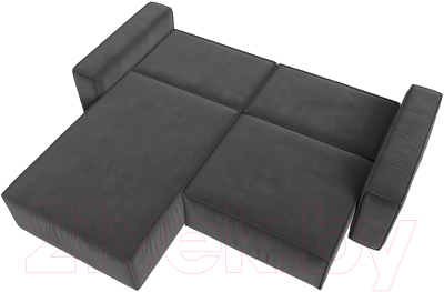 Диван угловой Лига Диванов Прага классик левый (велюр серый)