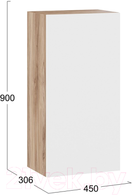 Шкаф навесной ТриЯ Порто ТД-393.03.27 (яблоня беллуно/белый софт)