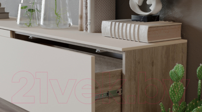 Тумба ТриЯ Порто СМ-393.03.011 (баттл рок/сантьяго софт/бежевый)