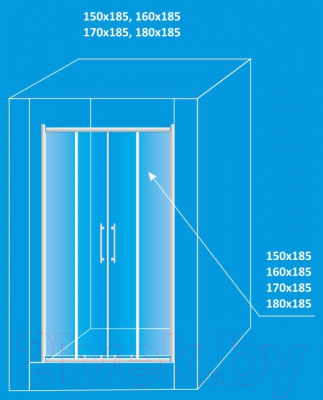 Душевая дверь Водный мир ТА-2 (170x185)