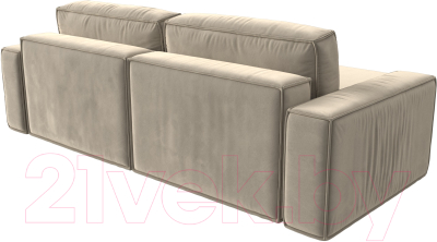 Диван угловой Лига Диванов Прага классик левый (микровельвет бежевый)