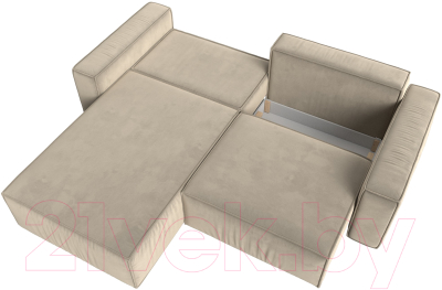 Диван угловой Лига Диванов Прага классик левый (микровельвет бежевый)