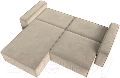 Диван угловой Лига Диванов Прага классик левый (микровельвет бежевый)