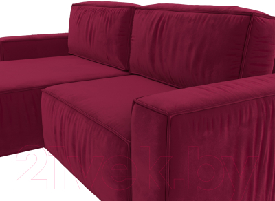 Диван угловой Лига Диванов Прага классик левый (микровельвет бордовый)