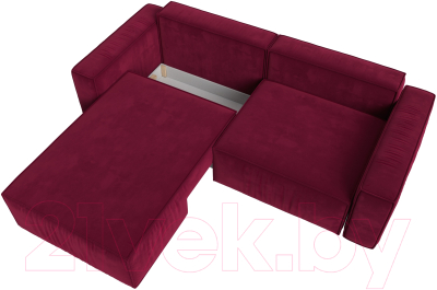 Диван угловой Лига Диванов Прага классик левый (микровельвет бордовый)
