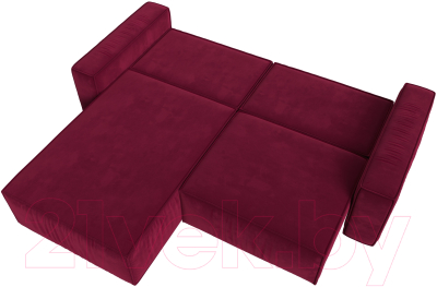 Диван угловой Лига Диванов Прага классик левый (микровельвет бордовый)