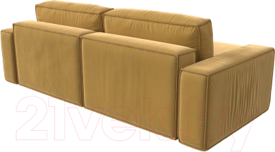Диван угловой Лига Диванов Прага классик левый (микровельвет желтый)