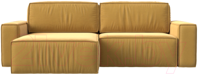 Диван угловой Лига Диванов Прага классик левый (микровельвет желтый)