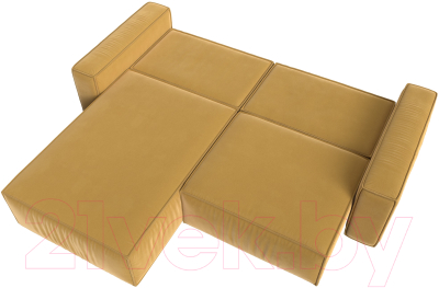Диван угловой Лига Диванов Прага классик левый (микровельвет желтый)