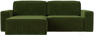 Диван угловой Лига Диванов Прага классик левый (микровельвет зеленый)