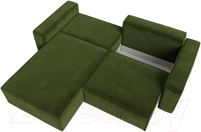 Диван угловой Лига Диванов Прага классик левый (микровельвет зеленый)
