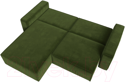 Диван угловой Лига Диванов Прага классик левый (микровельвет зеленый)