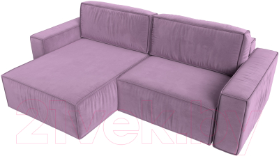 Диван угловой Лига Диванов Прага классик левый (микровельвет сиреневый)