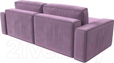 Диван угловой Лига Диванов Прага классик левый (микровельвет сиреневый)