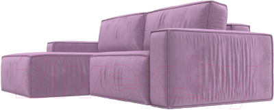 Диван угловой Лига Диванов Прага классик левый (микровельвет сиреневый)