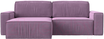 Диван угловой Лига Диванов Прага классик левый (микровельвет сиреневый)