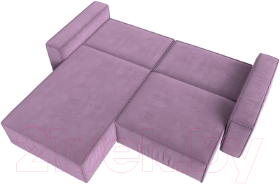 Диван угловой Лига Диванов Прага классик левый (микровельвет сиреневый)
