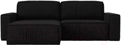 Диван угловой Лига Диванов Прага классик левый (микровельвет черный)