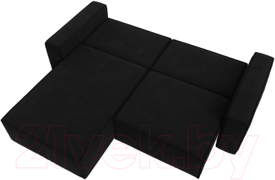 Диван угловой Лига Диванов Прага классик левый (микровельвет черный)