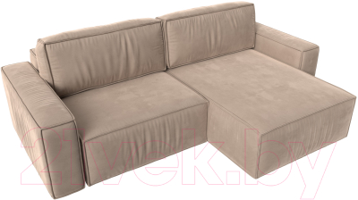 Диван угловой Лига Диванов Прага классик правый (велюр бежевый)