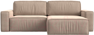 Диван угловой Лига Диванов Прага классик правый (велюр бежевый)