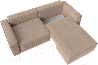 Диван угловой Лига Диванов Прага классик правый (велюр бежевый)