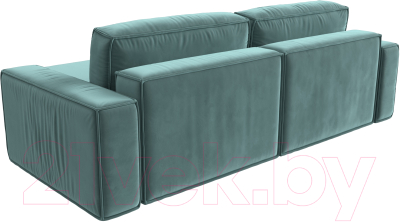 Диван угловой Лига Диванов Прага классик правый (велюр бирюзовый)