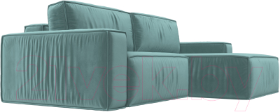 Диван угловой Лига Диванов Прага классик правый (велюр бирюзовый)