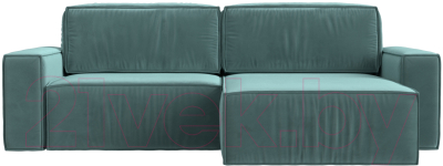 Диван угловой Лига Диванов Прага классик правый (велюр бирюзовый)