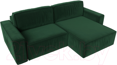 Диван угловой Лига Диванов Прага классик правый (велюр зеленый)