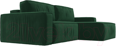 Диван угловой Лига Диванов Прага классик правый (велюр зеленый)