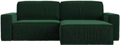 Диван угловой Лига Диванов Прага классик правый (велюр зеленый)