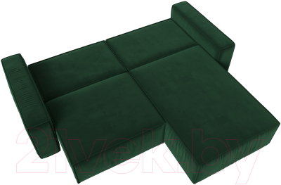 Диван угловой Лига Диванов Прага классик правый (велюр зеленый)