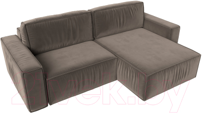 Диван угловой Лига Диванов Прага классик правый (велюр коричневый)
