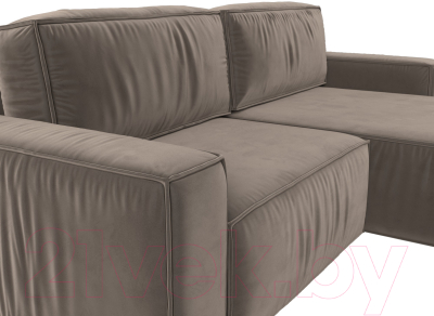 Диван угловой Лига Диванов Прага классик правый (велюр коричневый)
