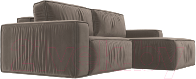 Диван угловой Лига Диванов Прага классик правый (велюр коричневый)